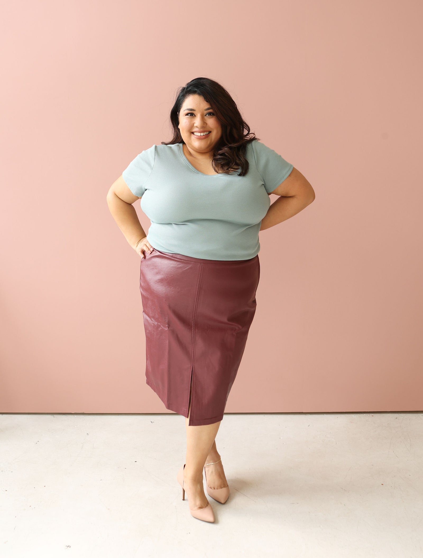 Tanner Vegan Leather Wrap Skirt