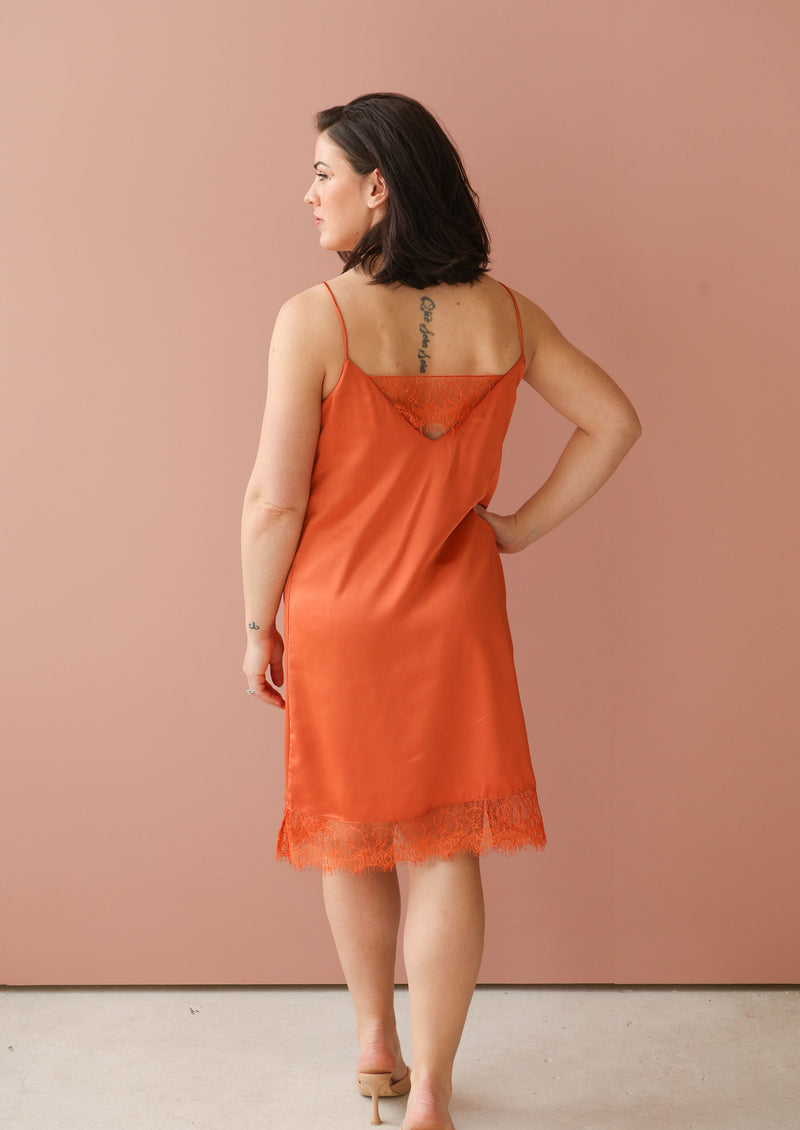 CAMERON Orange Slip Dress