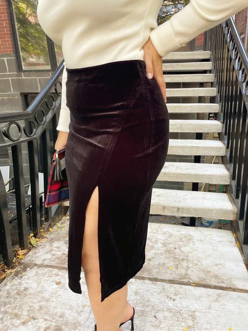 RUSTIC Velvet Midi Skirt